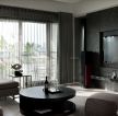 稳重大气现代客厅灰色窗帘装修设计