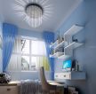 小卧室蓝色窗帘装修效果图欣赏