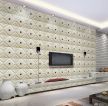 米白色瓷砖拼接液晶电视墙效果图