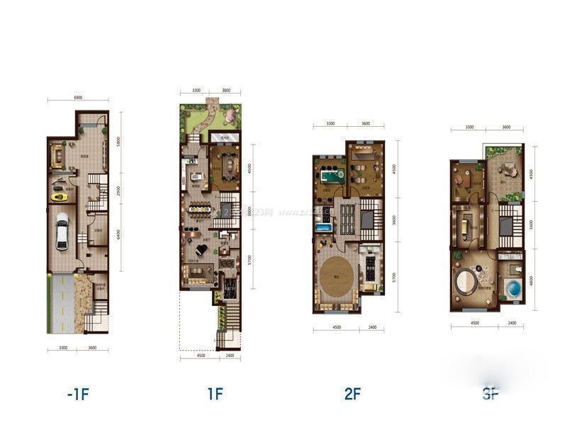 三層大型薩伏伊別墅平面圖欣賞