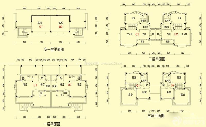 多層超大薩伏伊別墅平面圖