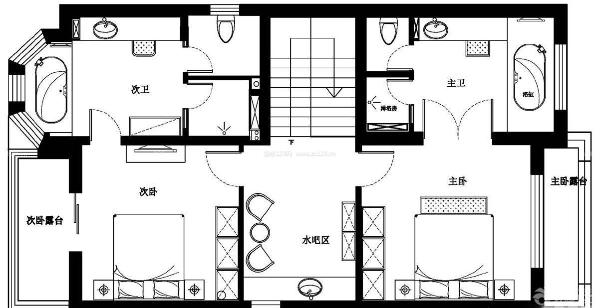 兩居室小洋樓戶型圖大全