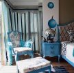 地中海风格卧室条纹窗帘装修效果图欣赏