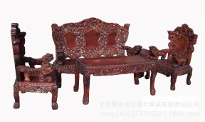 红酸枝家具雕花桌椅图