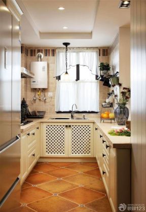 欧式风格厨房小格子地砖设计图