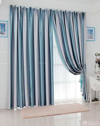 清新地中海风格条纹窗帘设计