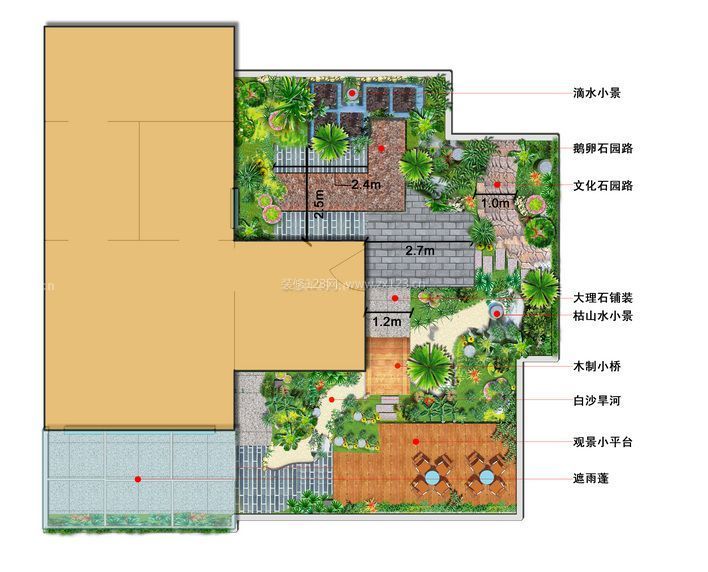 小型屋顶花园平面图欣赏