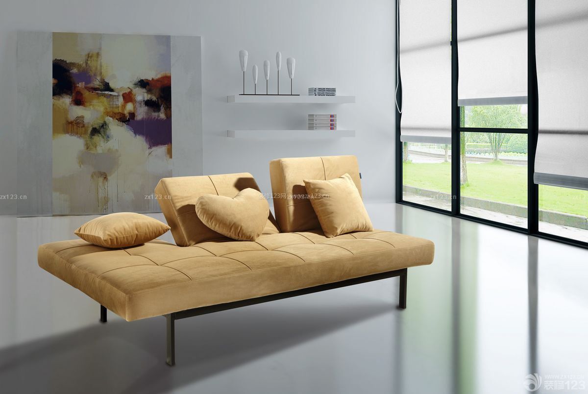 现代简约风格双人沙发床设计图片