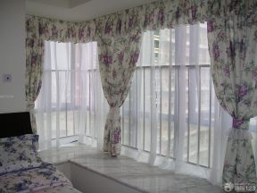 大花图案窗帘 卧室飘窗窗帘