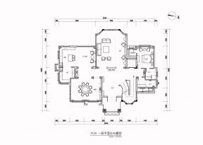 混搭風格設計農村一層別墅平面圖