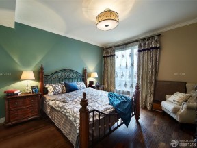 经典主卧室美式乡村床设计效果图