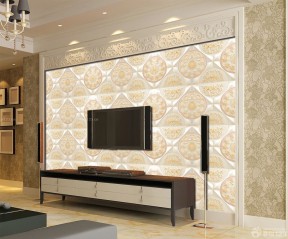 凹凸感壁纸 最新欧式客厅装修