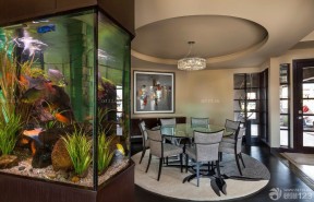 家庭餐厅壁挂式鱼缸效果图片