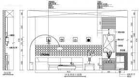 客厅多人沙发立面设计图