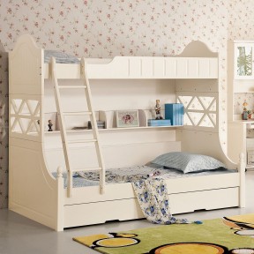 欧式风格卧室母子高低床装修设计图