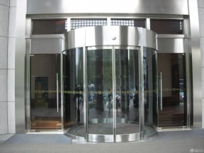 公司大楼弧形自动门装饰实景图