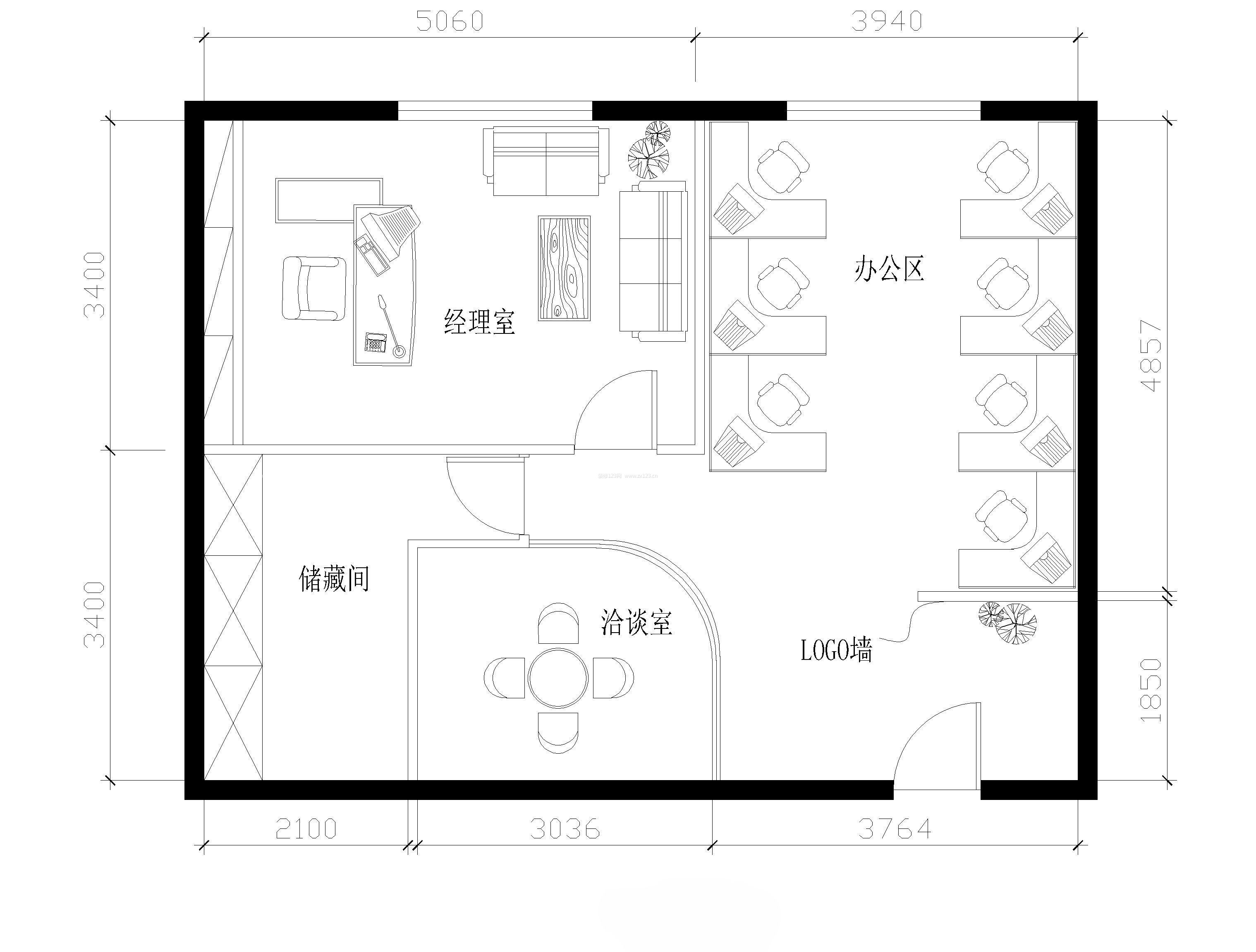 最新室内办公楼平面设计图