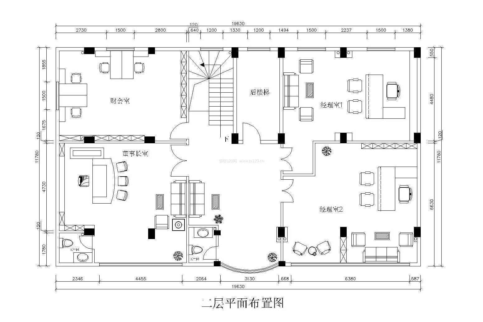 小復(fù)式辦公樓平面布置圖