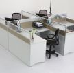 白色现代风格屏风转椅办公桌实景图