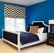 美式古典风格家具深蓝色墙面实景图