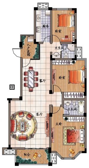 中式風格180平米別墅戶型圖