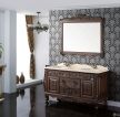 美式古典风格橡木浴室柜效果图