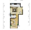 最新2023田園風(fēng)格56平方一室一廳邊幾戶型圖