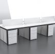 白色现代风格屏风办公桌效果图