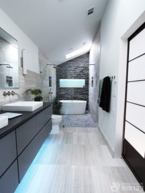 橡木浴室柜 黑白风格