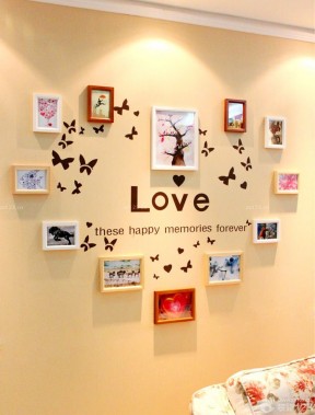 浪漫婚房心形照片墙设计效果图欣赏