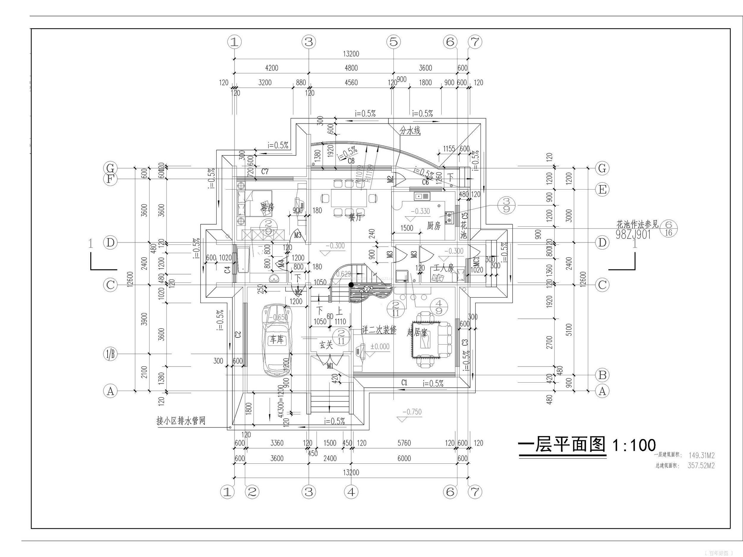 初稿cad別墅平面圖