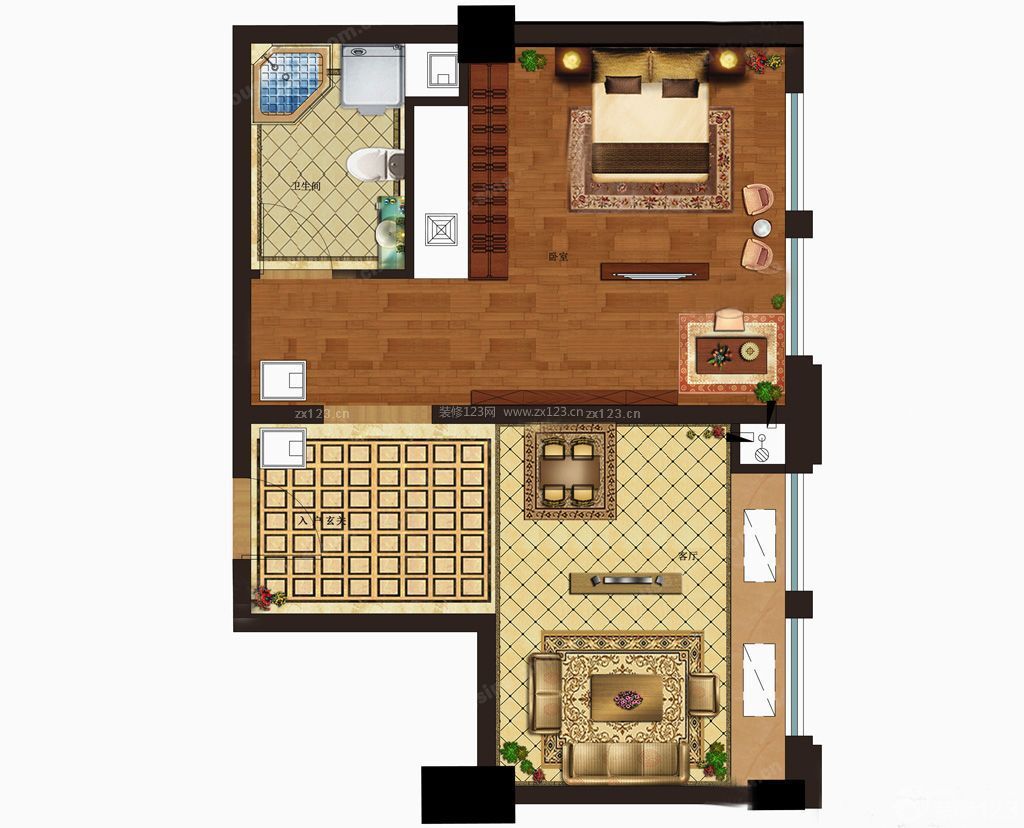 2023田園風格40平米小戶型平面圖