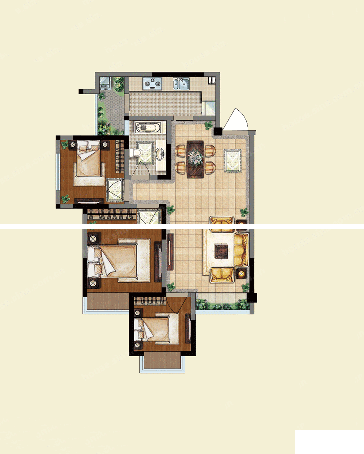 现代风格房屋小户型平面图