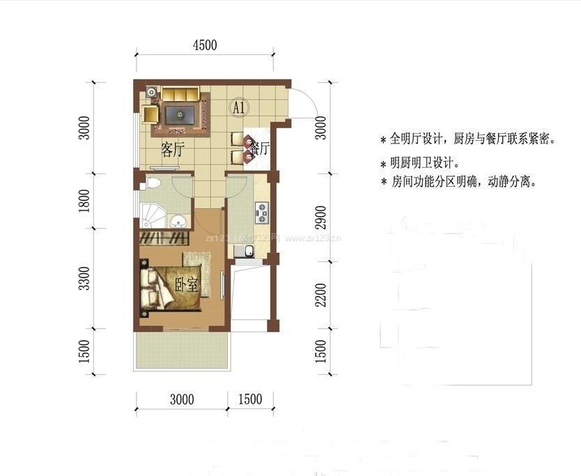 混搭風(fēng)格房屋小戶型平面圖