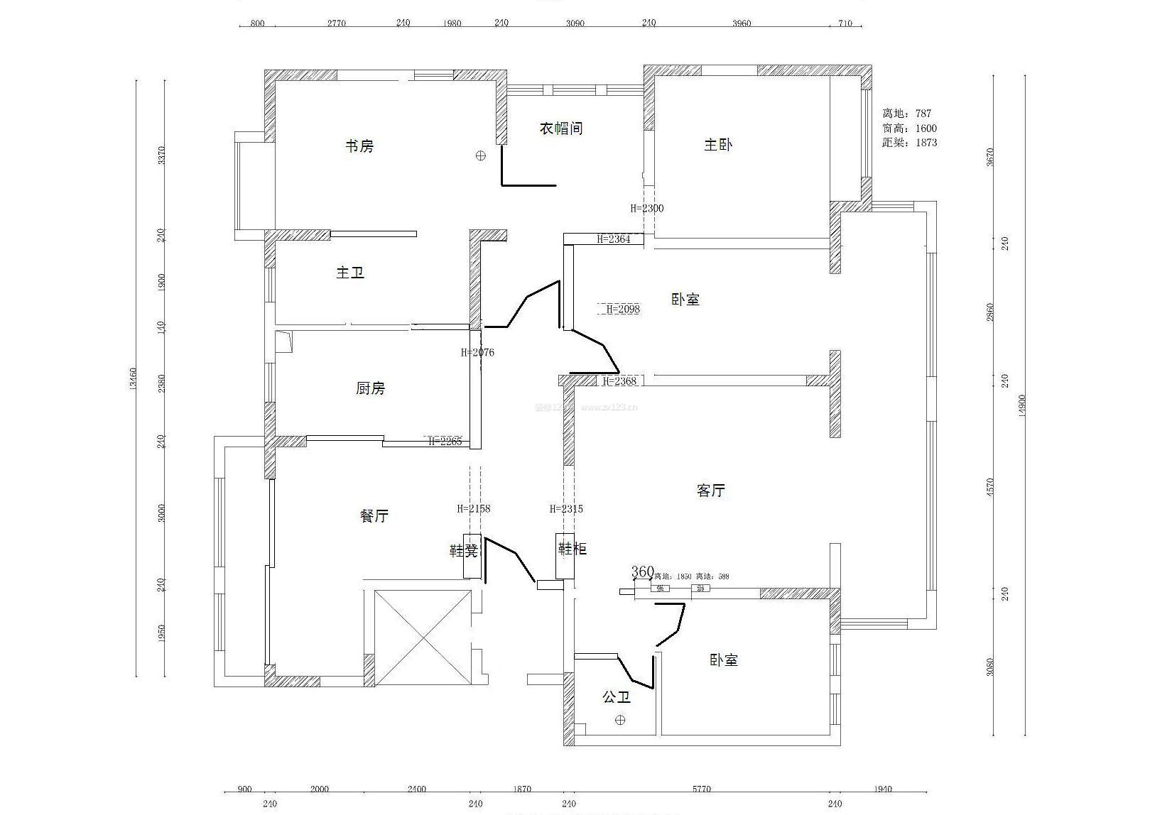 最新賓館高級(jí)套房平面圖