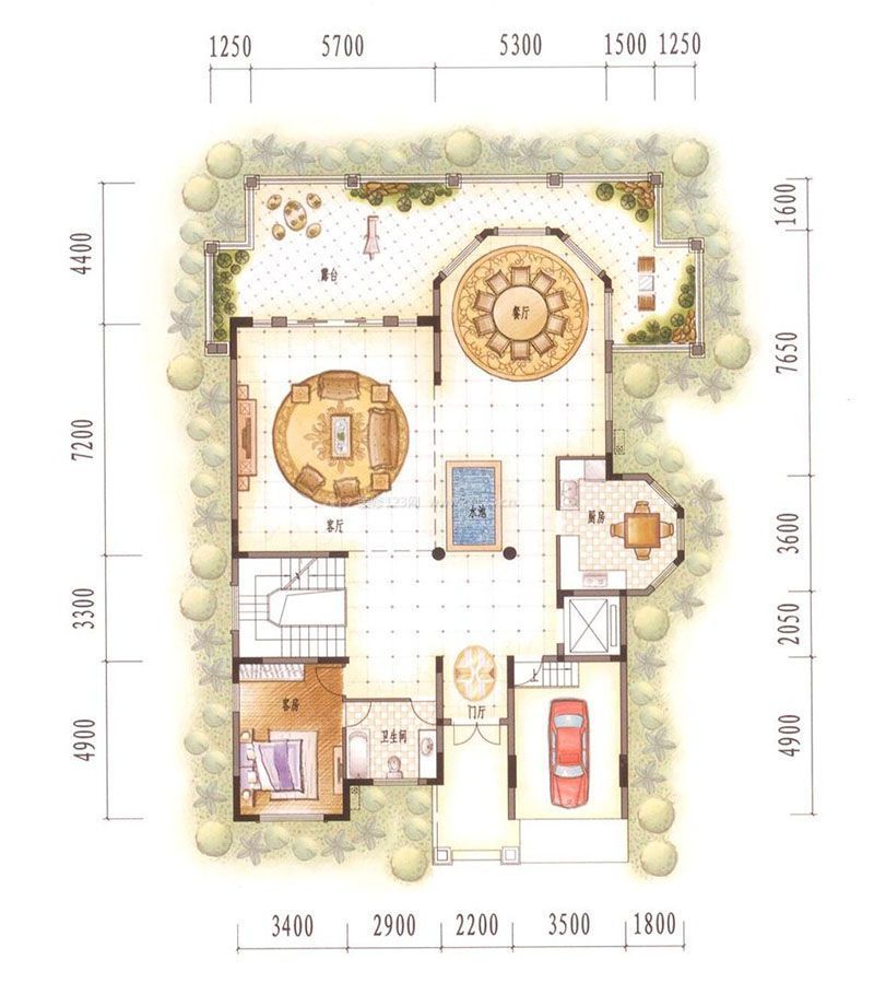 自建房屋设计100平米别墅户型图