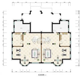 双拼别墅户型图设计