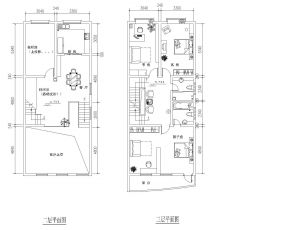 簡約風格雙拼別墅戶型圖片