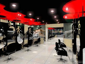 理發(fā)店裝修風(fēng)格 黑紅個(gè)性搭配