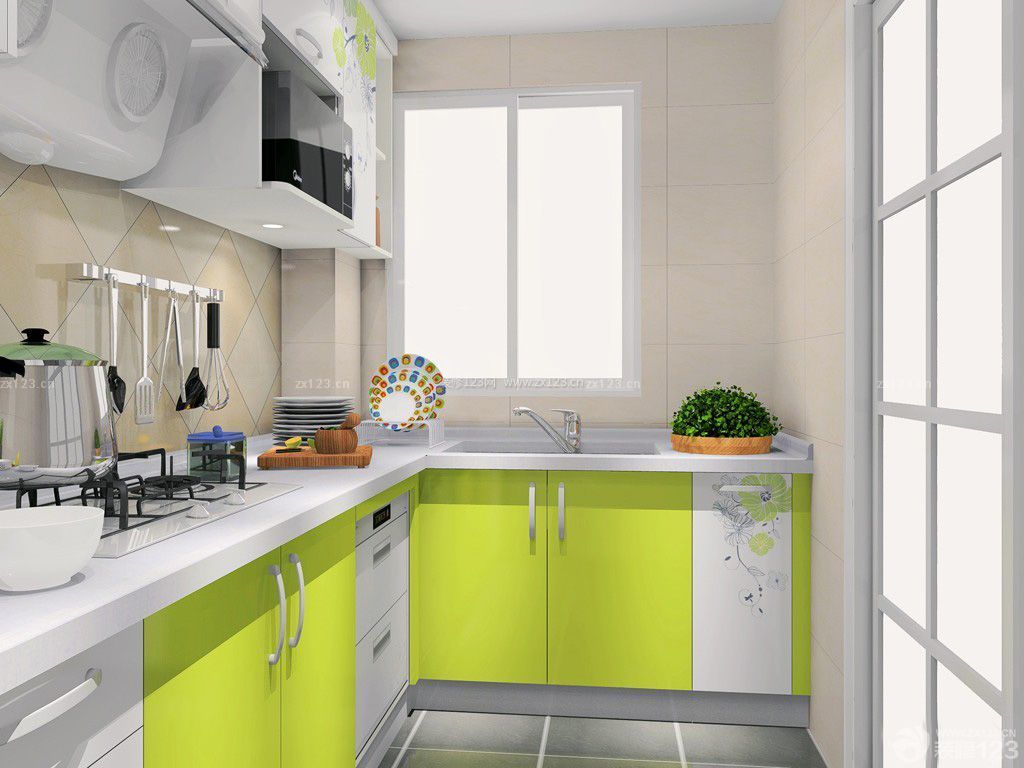 现代风格绿色橱柜设计图