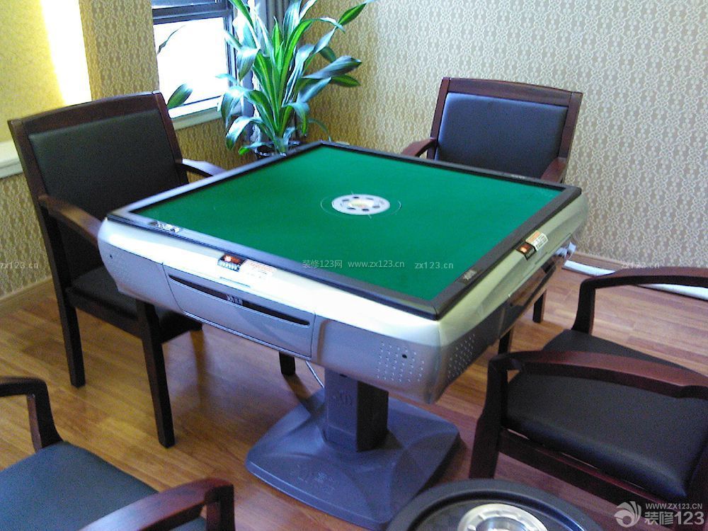 棋牌室機麻桌裝修效果圖