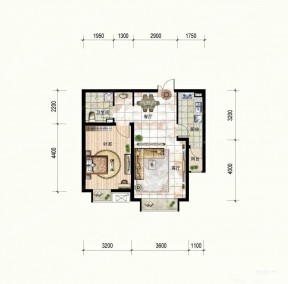 2023地中海風格一室兩廳平面設計圖