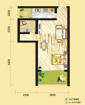 2023最新美式風(fēng)格一室兩廳平面設(shè)計(jì)圖