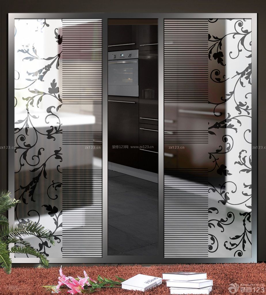 最新艺术玻璃门设计效果图片