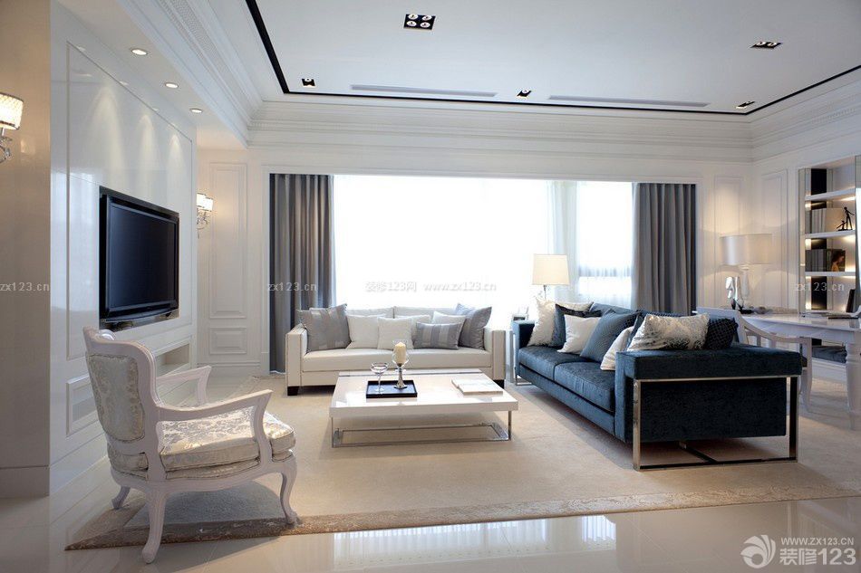 110平米房子美式风格窗帘搭配效果图