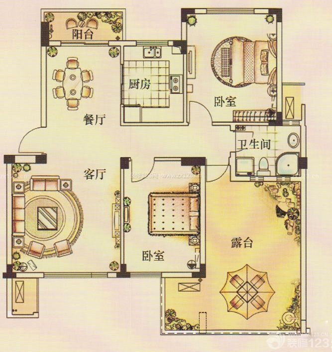 2023現(xiàn)代風(fēng)格兩房戶型圖