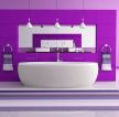 个性简约家庭浴室室内紫色墙面设计图