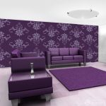 个性家庭室内电视背景墙紫色墙面效果图