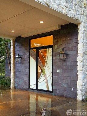 艺术玻璃门 别墅设计