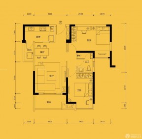 現(xiàn)代中式風格兩房戶型圖片大全